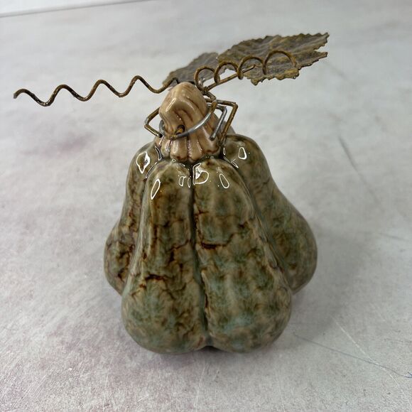 Designspirations 2004 Decorative Harvest Fall Pumpkin Ceramic‎ And Metal - Picture 5 of 11